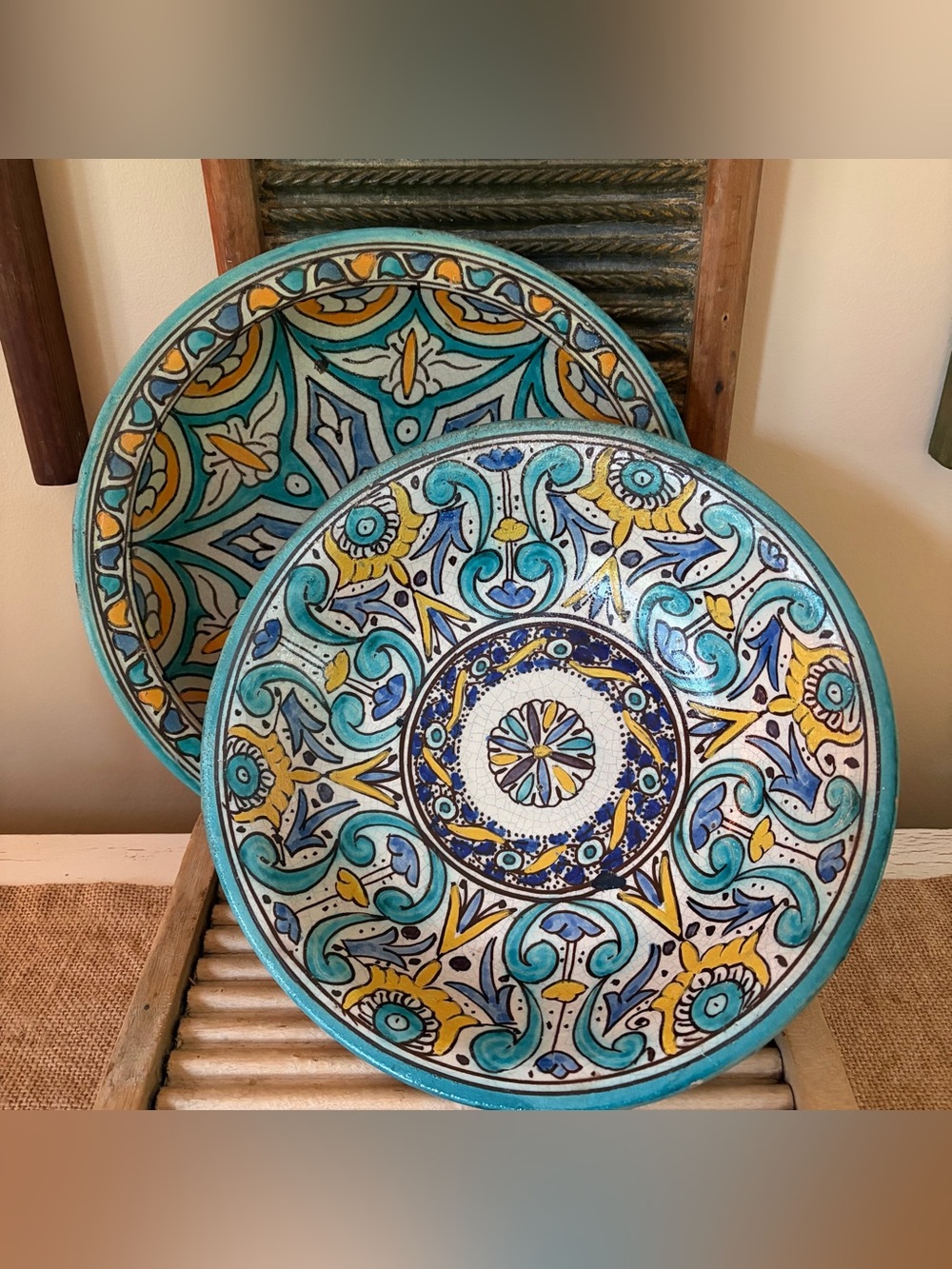 Vintage Moroccan Fez Pottery Decorative Bowl Collection💙